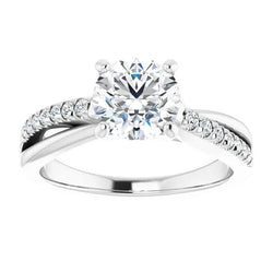 Solitaire Met Accent 2,20 Karaat Echt Diamanten Ring Wit Goud 14K