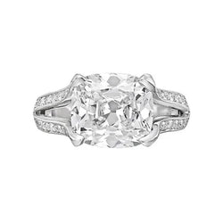 Solitaire Met Accent 3,50 Ct. Echt Diamanten Verlovingsring Goud Wit