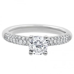 Solitaire met accent uit de a aarde gewonnen diamanten 3.20 karaat trouwring witgoud 14K