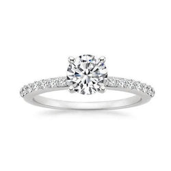 Solitaire met accenten 2.70 karaat natuurlijke uit de aarde gewonnen diamanten Trouwring