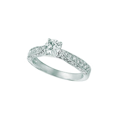 Solitaire Met Accenten Fancy Echt Diamond Ring 1 Karaat