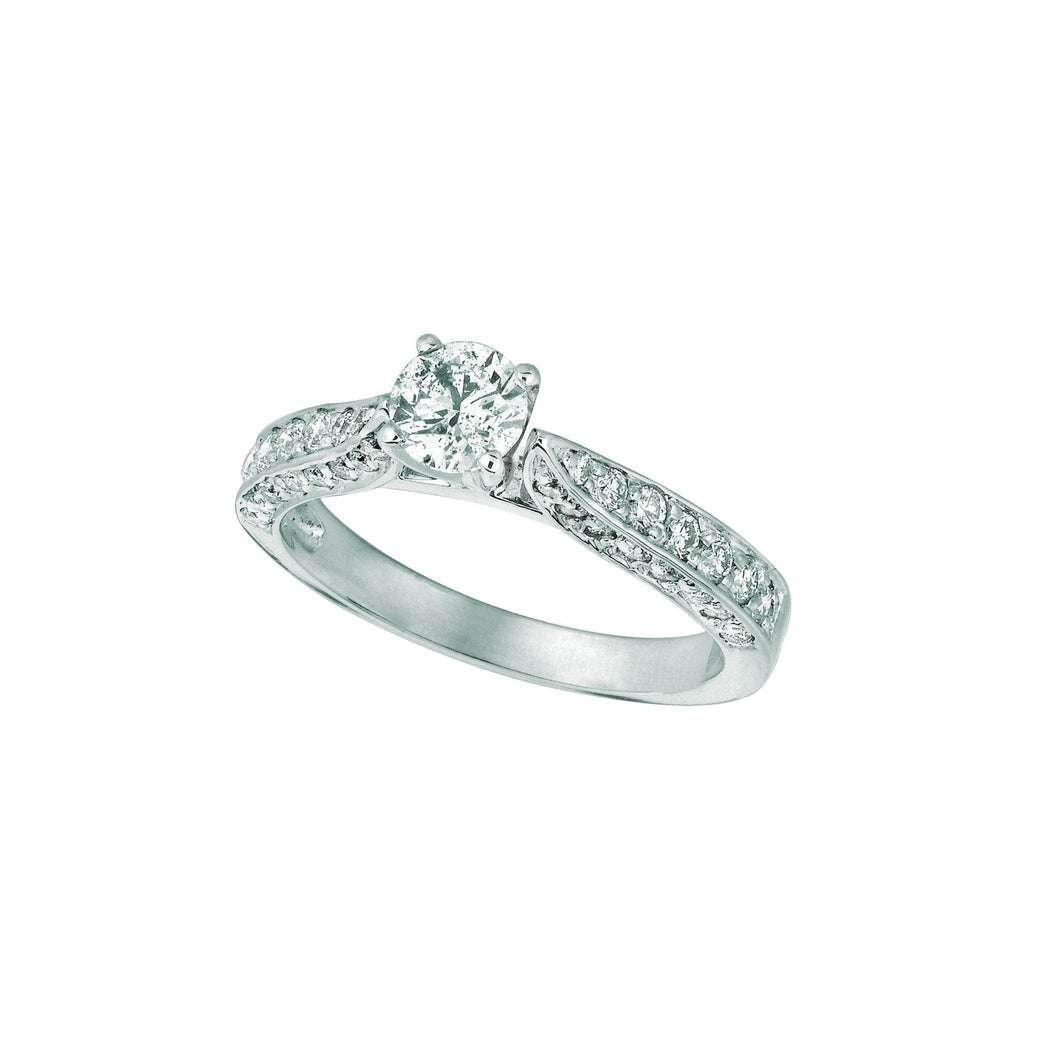 Solitaire Met Accenten Fancy Echt Diamond Ring 1 Karaat