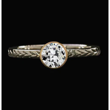 Solitaire Old Miner Echt Diamond Ring Bezel Set Vintage Stijl 1,50 Karaat