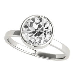 Solitaire Oude Mijnwerker Echte Natuurlijke uit de aarde gewonnen Diamanten Ring Kastzetting Sieraden 2.50 Karaat