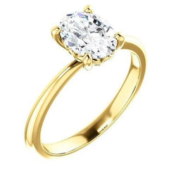 Solitaire Ovale Echt Diamanten Verlovingsring 3,50 Karaat