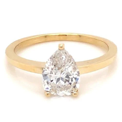 Solitaire Peer Echt  Diamanten Verlovingsring 1,50 Karaat Geel Goud 14K