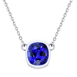 Bezel Gezet Blauwe Saffier Sieraadsteen Hanger 3 karaat – 14