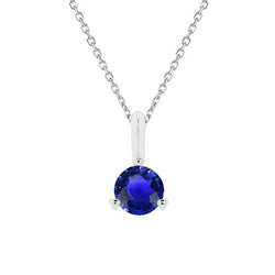 Rond Geslepen Royal Blue Saffier Steen Halsketting in 14K