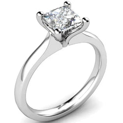 Solitaire Prinses Cut 2 Ct Solitaire Prinses Cut 2 Ct Echt Diamanten Ring 4 Tanden Wit Goud 14Kdiamanten ring 4 tanden wit goud 14K