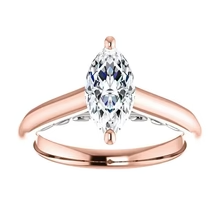 Afbeelding in Gallery-weergave laden, Solitaire Ring Markiezin Echt Diamant 1,50 Karaat Rose Goud 14K
