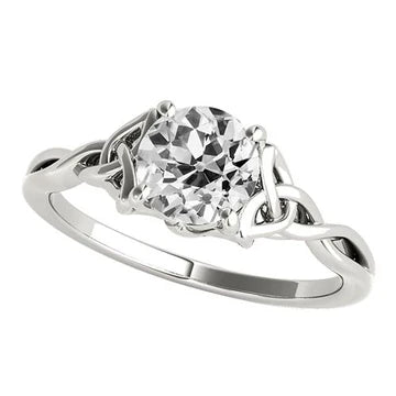 Solitaire Ring Old Cut Echt Diamond Trinity Knot Infinity Style 2 Karaat