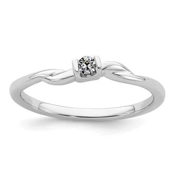 Solitaire Ring Old Mine Cut Echt Diamond Twisted Style Bar Set 0,50 Karaat