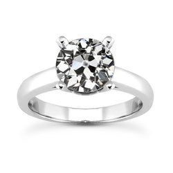 14K Witgoud Old Mine Slijpvorm Briljant Solitaire Ring 2,50