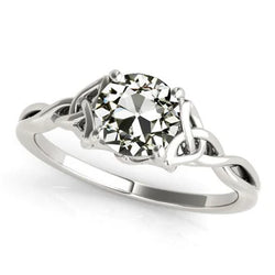 Solitaire Ring Oud Mijn Slijpsel Natuurlijke uit de aarde gewonnen Diamant Trinity Knoop Stijl 2 Karaat
