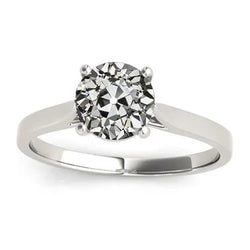 Solitaire Ring Oude Mijnwerker Natuurlijke uit de aarde gewonnen Diamanten Sieraden 4 Prong Gezet 2 Karaat