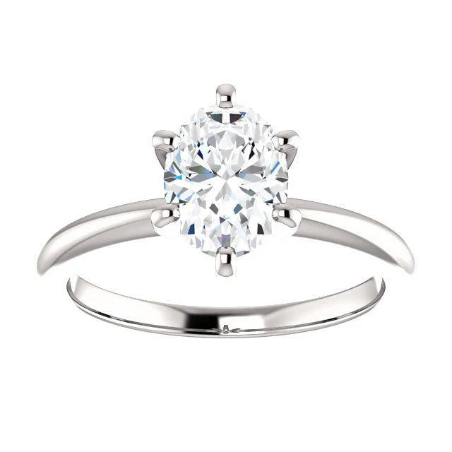 Solitaire Ring Ovaal Geslepen 2,50 Karaat Echt Diamant