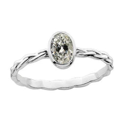 Solitaire Ring Ovaal Old Miner Echt Diamond Twisted Bezel Set 2 Karaats Goud