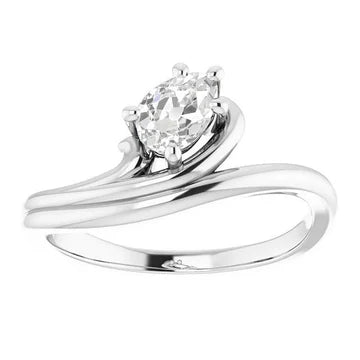 Solitaire Ring Peer Oude Mijnwerker Echt Diamant Gedraaide Schacht 2 Karaat