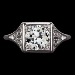 Solitaire Ring Rond Oude Mijnwerker Natuurlijk uit de aarde gewonnen Diamant Vintage Stijl 2 Karaat