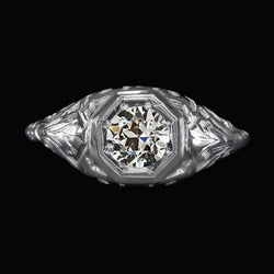 Solitaire Ring Rond Oud Geslepen Echt Diamant Goud Vintage Stijl 1,50 Karaat