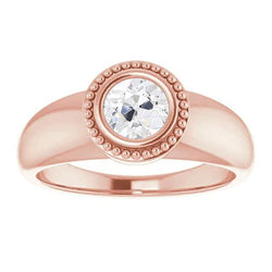Solitaire Ring Rond Oud Mijn Slijpsel Natuurlijke uit de aarde gewonnen Diamant 2 Karaat Kastzetting Sieraden