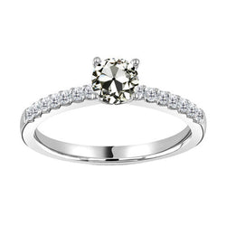 Schitterend Solitaire Ring met Accenten – Diamant 1 karaat door