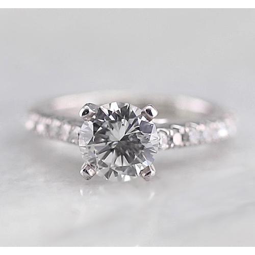 Solitaire Ring van 1,50 Karaat Echt Diamant Met Accenten