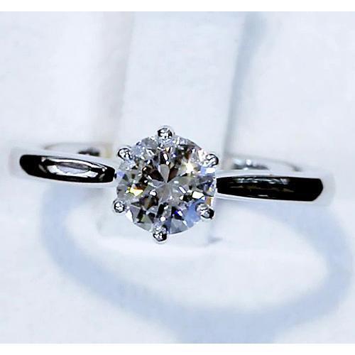 Solitaire Ronde Echt Diamant 1 Karaat Klassieke Dames Ring Sieraden