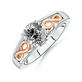 Solitaire Ronde Echt Diamant Oude Europese 1,50 Karaats Infinity Style