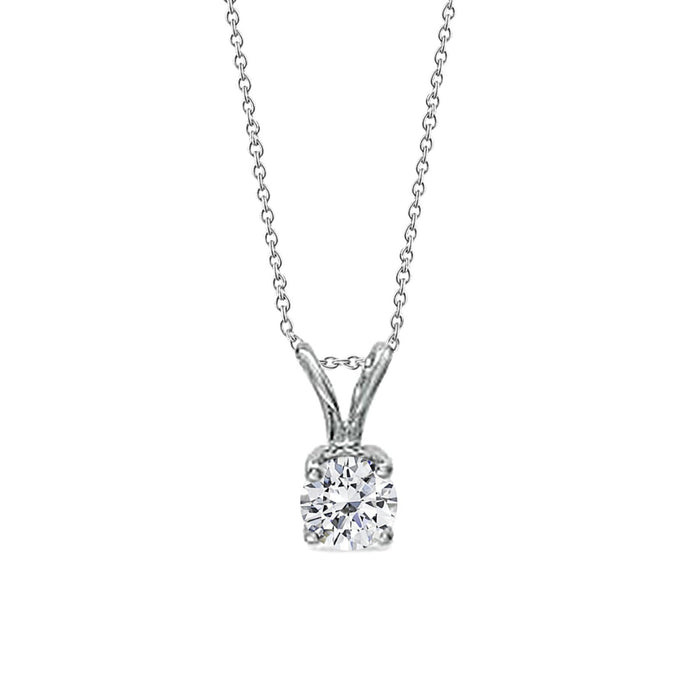 Solitaire Ronde Echt Diamanten Hanger 0,40 Karaat Witgoud 14k