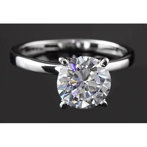 Solitaire Ronde Echt Diamanten Ring 2 Karaat