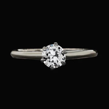 Solitaire Ronde Oude Geslepen Echt Diamanten Ring 6 Tanden Set 1,50 Karaat Goud