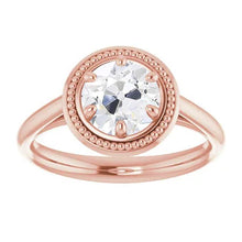 Afbeelding in Gallery-weergave laden, Solitaire Ronde Oude Mijn Geslepen Echt Diamanten Ring 2,50 Karaat Milgrain Shank
