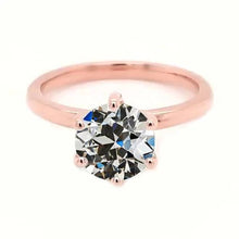 Afbeelding in Gallery-weergave laden, Solitaire Ronde Oude Mijn Geslepen Echt Diamanten Ring 6 Tanden Set 2 Karaat
