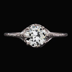 Solitaire Ronde Oud Mijn Slijpsel Natuurlijke uit de aarde gewonnen Diamanten Ring 8 Prong Gezet 2 Karaat
