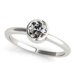 Solitaire Rond Oud Geslepen Natuurlijke uit de aarde gewonnen Diamant Kastzetting 2 Karaat 14K Goud