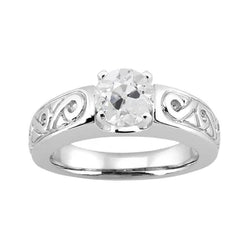 Solitaire Ronde Oude Mijn Geslepen Echt Diamanten Vintage Stijl Ring 1,75 Karaat
