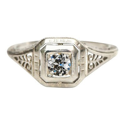 Solitaire Ronde Oude Mijnwerker Echt Diamanten Ring 1 Karaat Vintage Stijl