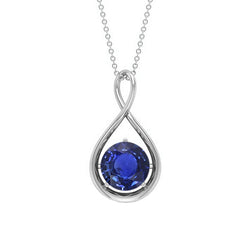 Royal Blue Saffier Sieraadsteen Hanger – 14K Witgoud 1 karaat