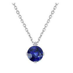 1 karaat Royal Blue Saffier Edelsteen Hanger in 14K Witgoud