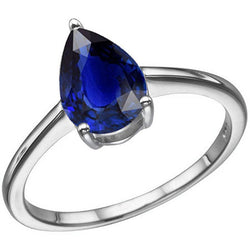 Royal Blue Saffier Sieraadsteen Ring – 14K Witgoud 2 karaat