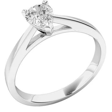 Solitaire Sprankelende Peer Geslepen Echt Diamanten Trouwring Van 1,75 Ct