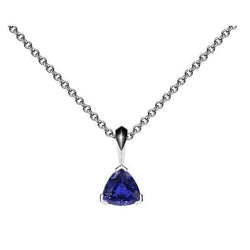 Driehoekig Royal Blue Saffier Sieraadsteen Hanger in 14K Witgoud