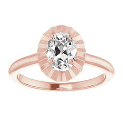 Solitaire Trouwring Ovaal Oude Mijnwerker Natuurlijk uit de aarde gewonnen Diamant 3.25 Karaat Dames Sieraden