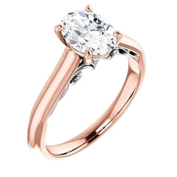Natuurlijke uit de aarde gewonnen Diamanten Solitaire Verlovingsring 3.50 Karaat Roségoud Sieraden Nieuw