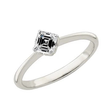 Solitaire Verlovingsring Asscher Echt Diamond 14K Witgoud 1,50 Karaat