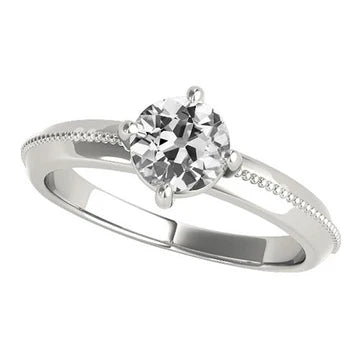 Solitaire Verlovingsring Old Mine Cut Echt Diamond 4 Prong Set 1,50 Karaat