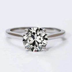 Solitaire Verlovingsring Rond Oud Slijpsel Natuurlijk uit de aarde gewonnen Diamant 4 Prong Gezet 2 Karaat