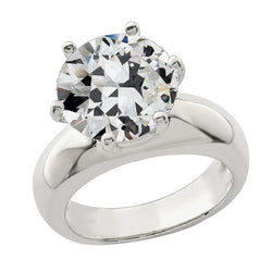 Solitaire Verlovingsring Rond Oude Mijnwerker Natuurlijke Echte Diamant (Niet labgekweekt) Brede Band 5 Karaat
