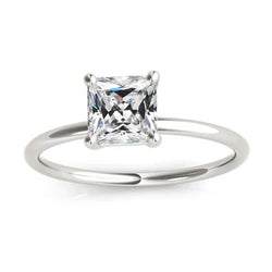 Solitaire Verlovingsring Vierkant Oud Slijpsel Natuurlijke uit de aarde gewonnen Diamant Witgoud 3 Karaat